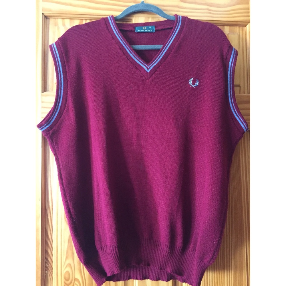 Vintage Fred Perry Tipped Knitted Sweater Vest XL